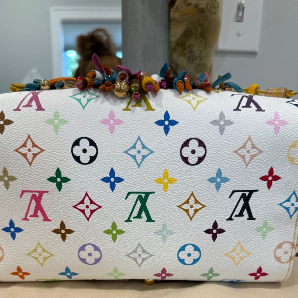 Louis Vuitton X Murakami Vintage Multicolor Fringe Speedy 25 Handbag - Picture 7 of 10